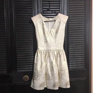 White and gold party dress